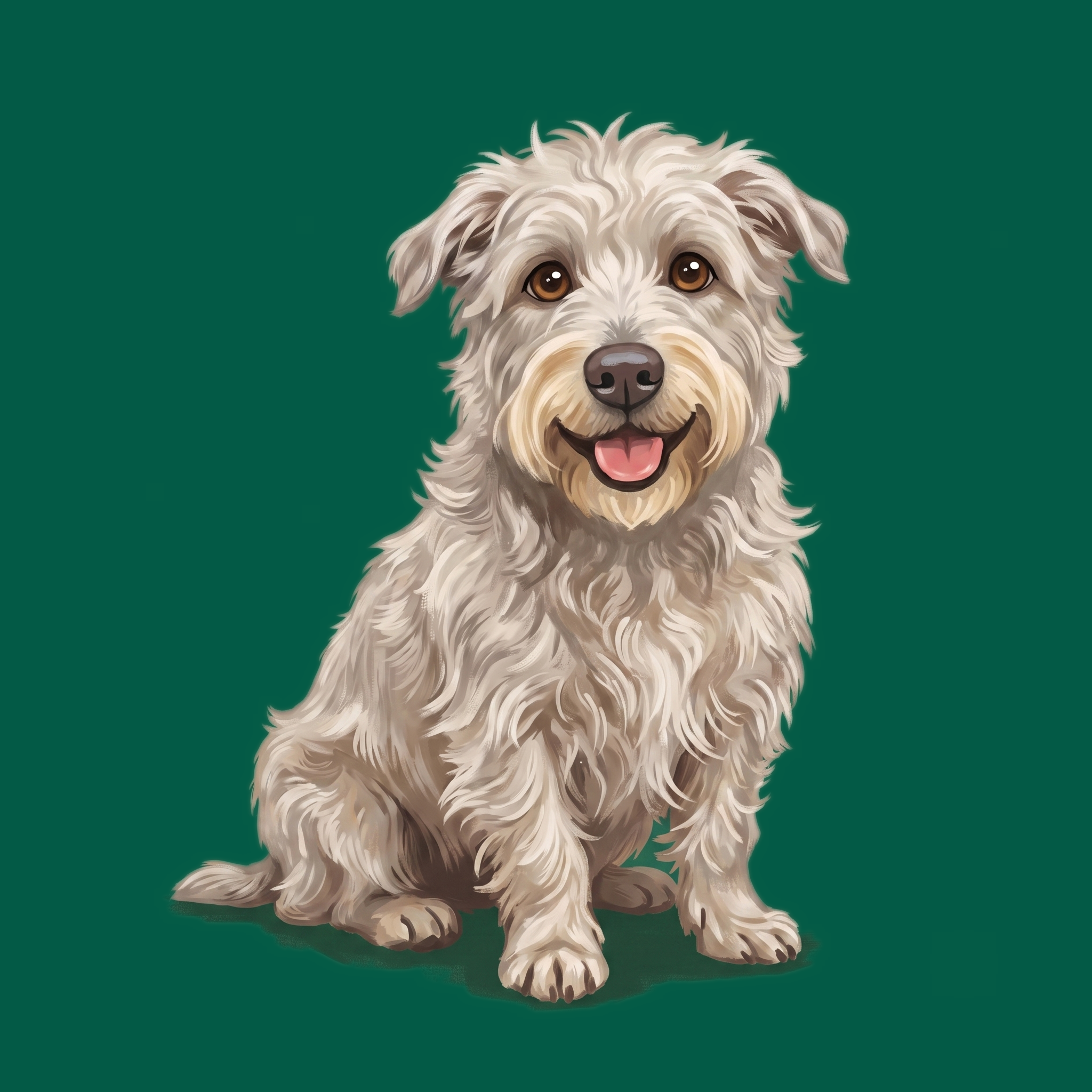 Fiona the Glen of Imaal terrier, storybook illustration